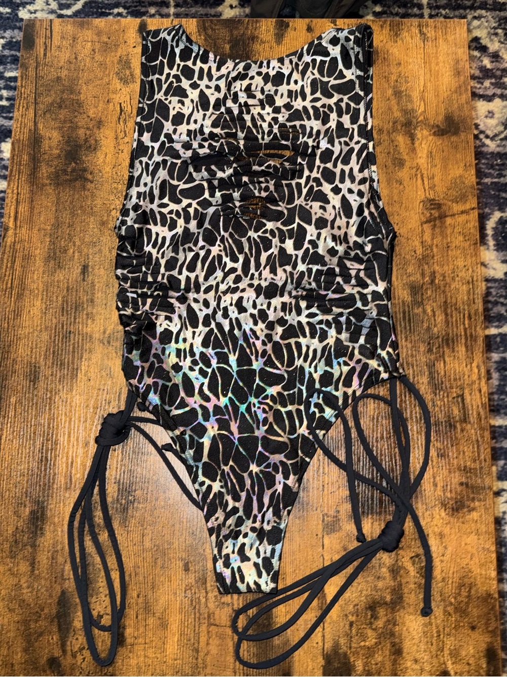 FRW- Slit Sideboob Bodysuit with Leg Straps and Arm Sleeves